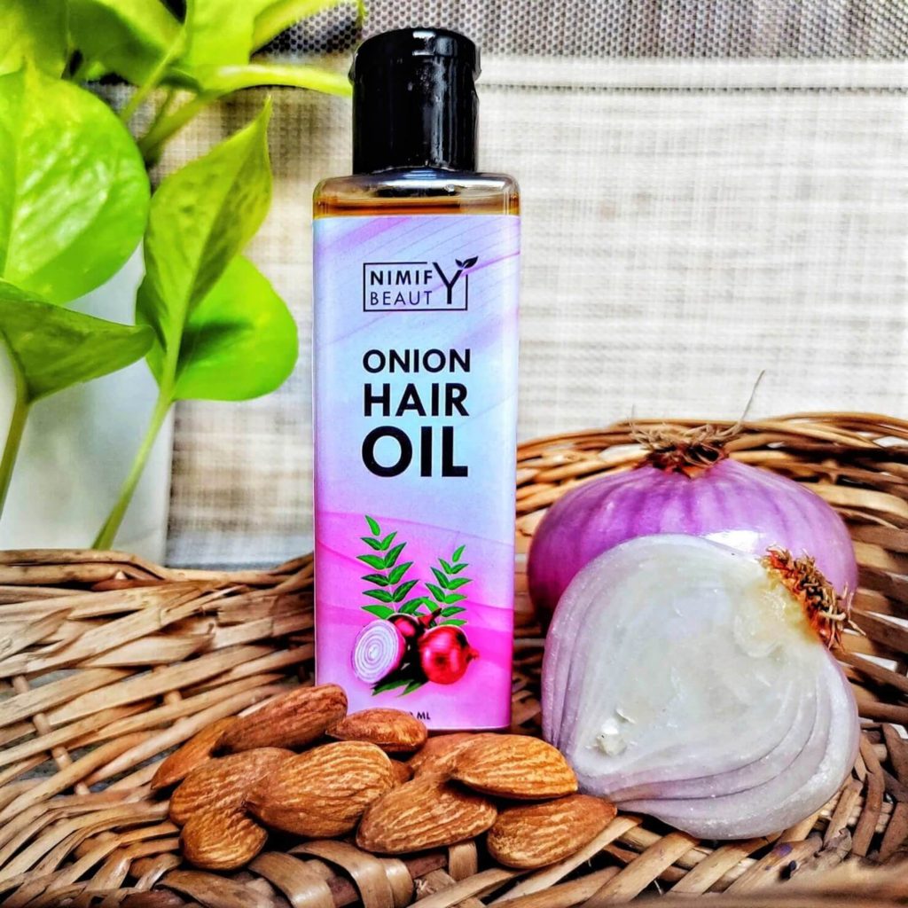 2. Nimify Beauty Onion Hair Oil - Top 10 Hair Oils in India for Healthier Hair in 2021 - Beauty Tips By Nim - Nimisha Goyal - HashBUGS - BTN - Nimify Beauty - beautytipsbynim.com
